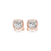 Bezel Set Studs - Cushion lab Grown Diamond
