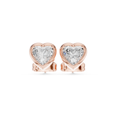 Bezel Set Studs - Heart lab Grown Diamond