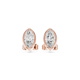 Bezel Set Studs - Marquise lab Grown Diamond