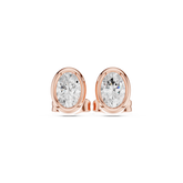 Bezel Set Studs - Oval lab Grown Diamond