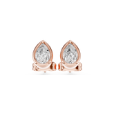 Bezel Set Studs - Pear Lab Grown Diamond