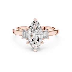 Marquise Lab-Grown Diamond Engagement Ring – Solitaire Three stone Ring Marquise Lab-Grown Diamond Engagement Ring – Solitaire Three stone Ring