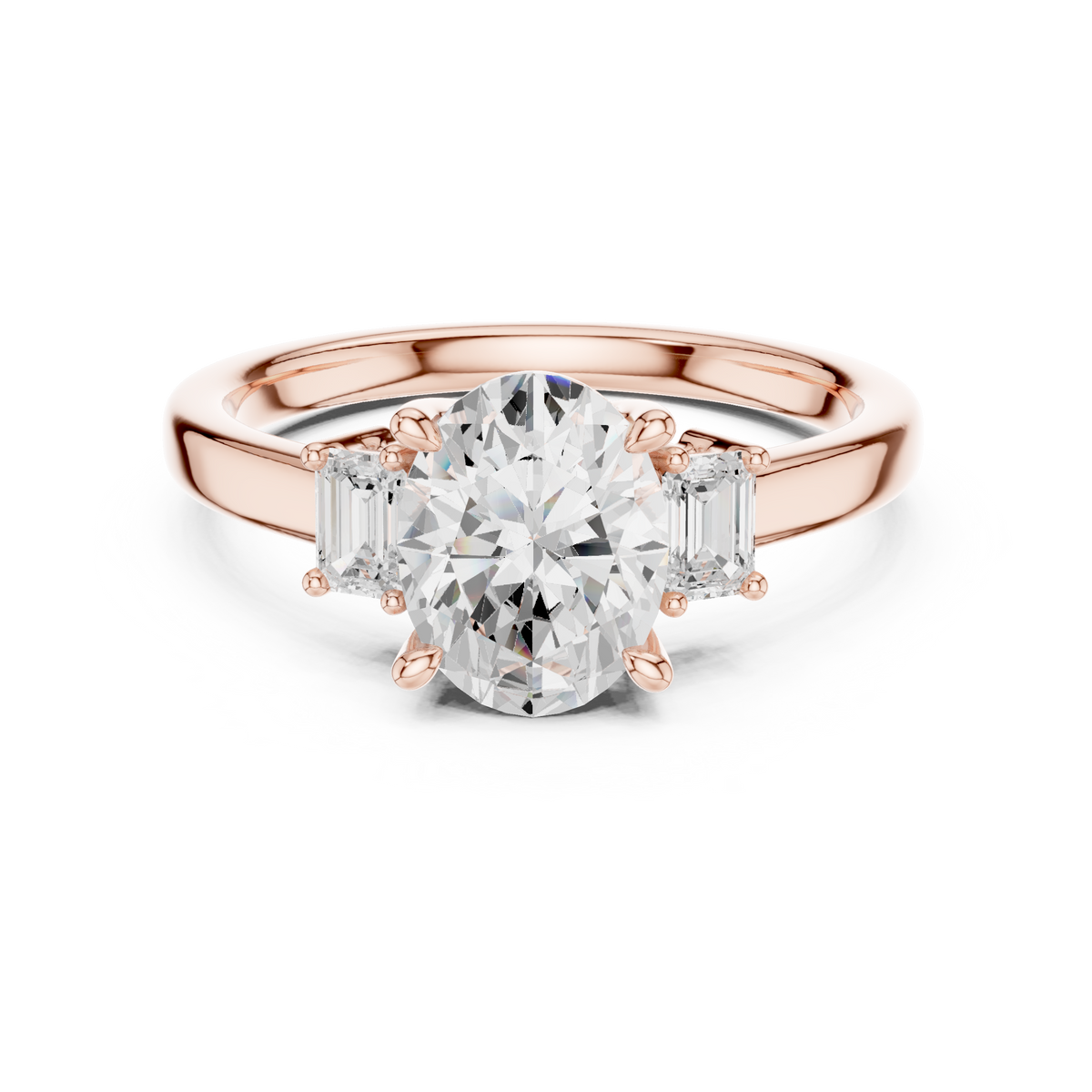 Marquise Lab-Grown Diamond Engagement Ring – Solitaire Three stone Ring