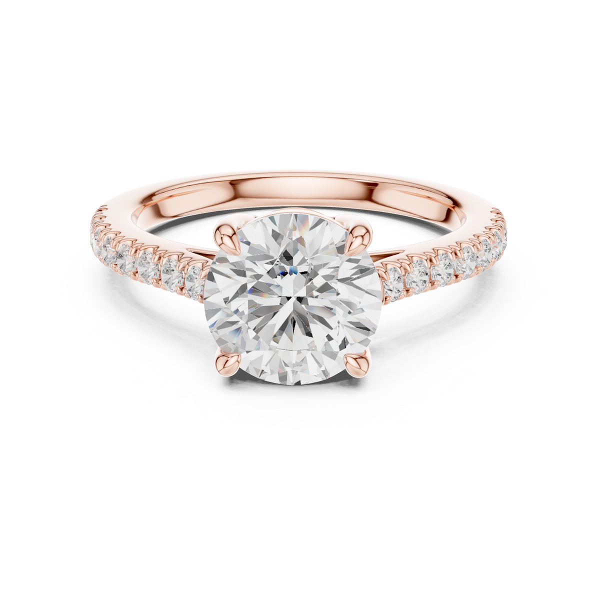 Accented Halo Lab grown Diamond Engagement Ring