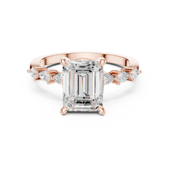 Paved Band with Pear Engagement Ring - All Shape Paved Band with Pear Engagement Ring - All Shape