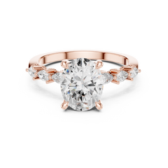 Paved Band with Pear Engagement Ring - All Shape Paved Band with Pear Engagement Ring - All Shape