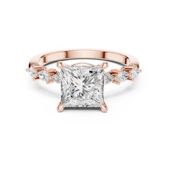 Paved Band with Pear Engagement Ring - All Shape Paved Band with Pear Engagement Ring - All Shape