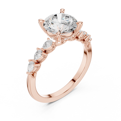 Paved Band with Pear Engagement Ring - All Shape Paved Band with Pear Engagement Ring - All Shape