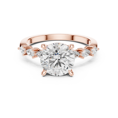 Paved Band with Pear Engagement Ring - All Shape Paved Band with Pear Engagement Ring - All Shape