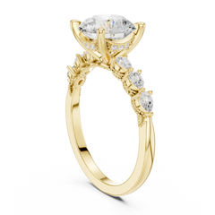 Paved Band with Pear Engagement Ring - All Shape Paved Band with Pear Engagement Ring - All Shape