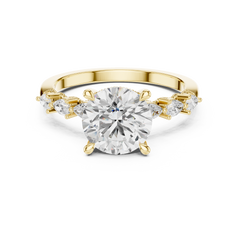Paved Band with Pear Engagement Ring - All Shape Paved Band with Pear Engagement Ring - All Shape