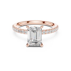 Pave Band Side Marquise Crown Engagement Ring - All Shape Pave Band Side Marquise Crown Engagement Ring - All Shape