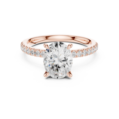 Pave Band Side Marquise Crown Engagement Ring - All Shape Pave Band Side Marquise Crown Engagement Ring - All Shape