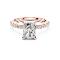 Pave Band Side Marquise Crown Engagement Ring - All Shape Pave Band Side Marquise Crown Engagement Ring - All Shape