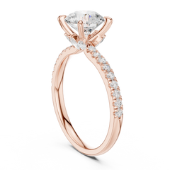 Pave Band Side Marquise Crown Engagement Ring - All Shape Pave Band Side Marquise Crown Engagement Ring - All Shape