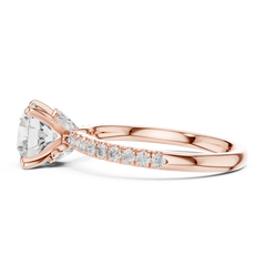 Pave Band Side Marquise Crown Engagement Ring - All Shape Pave Band Side Marquise Crown Engagement Ring - All Shape