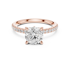 Pave Band Side Marquise Crown Engagement Ring - All Shape Pave Band Side Marquise Crown Engagement Ring - All Shape