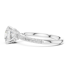 Pave Band Side Marquise Crown Engagement Ring - All Shape Pave Band Side Marquise Crown Engagement Ring - All Shape