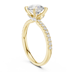 Pave Band Side Marquise Crown Engagement Ring - All Shape Pave Band Side Marquise Crown Engagement Ring - All Shape