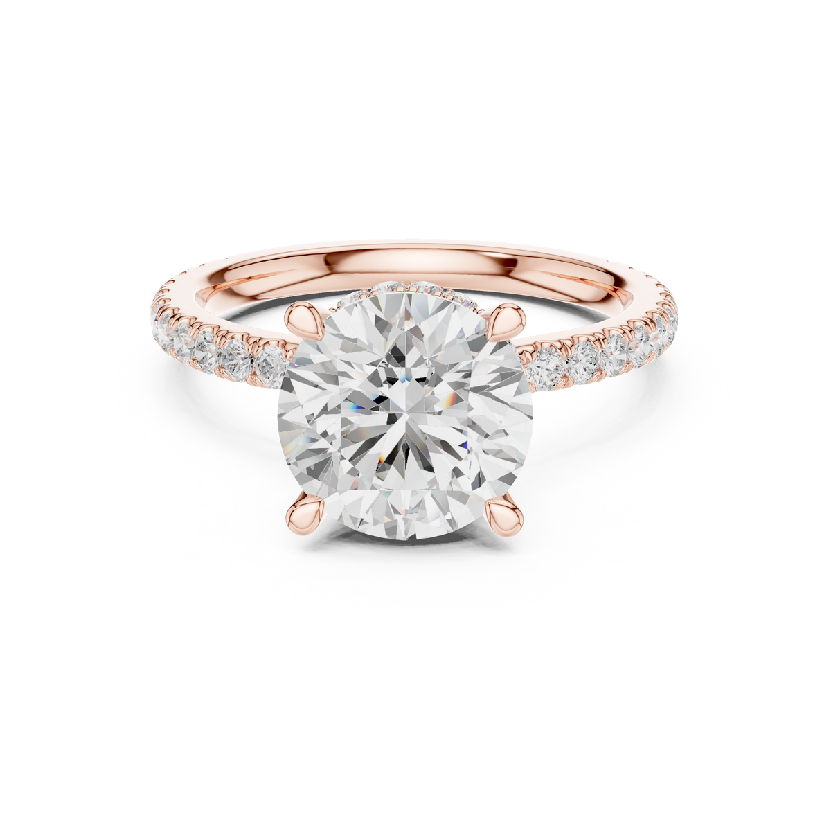 Double halo Pave Lab Grown Diamond Ring