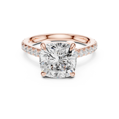 Outside Prong Pave Engagement Ring - 9 Shapes Outside Prong Pave Engagement Ring - 9 Shapes