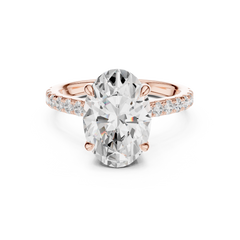 Outside Prong Pave Engagement Ring - 9 Shapes Outside Prong Pave Engagement Ring - 9 Shapes