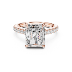 Outside Prong Pave Engagement Ring - 9 Shapes Outside Prong Pave Engagement Ring - 9 Shapes