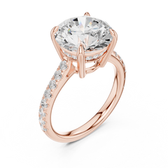 Outside Prong Pave Engagement Ring - 9 Shapes Outside Prong Pave Engagement Ring - 9 Shapes