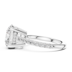 Outside Prong Pave Engagement Ring - 9 Shapes Outside Prong Pave Engagement Ring - 9 Shapes