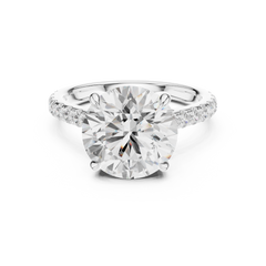 Outside Prong Pave Engagement Ring - 9 Shapes Outside Prong Pave Engagement Ring - 9 Shapes