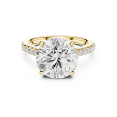 Outside Prong Pave Engagement Ring - 9 Shapes Outside Prong Pave Engagement Ring - 9 Shapes
