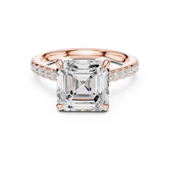 Outside Prong Pave Engagement Ring - 9 Shapes Outside Prong Pave Engagement Ring - 9 Shapes