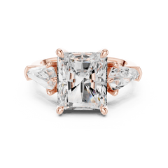Three Stone Ring with side Kite Stone Three Stone Ring with side Kite Stone