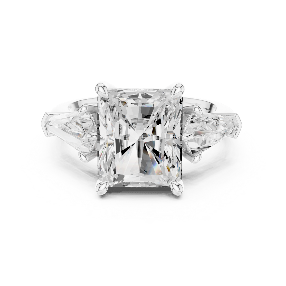 Three Stone Ring with side Kite Stone
