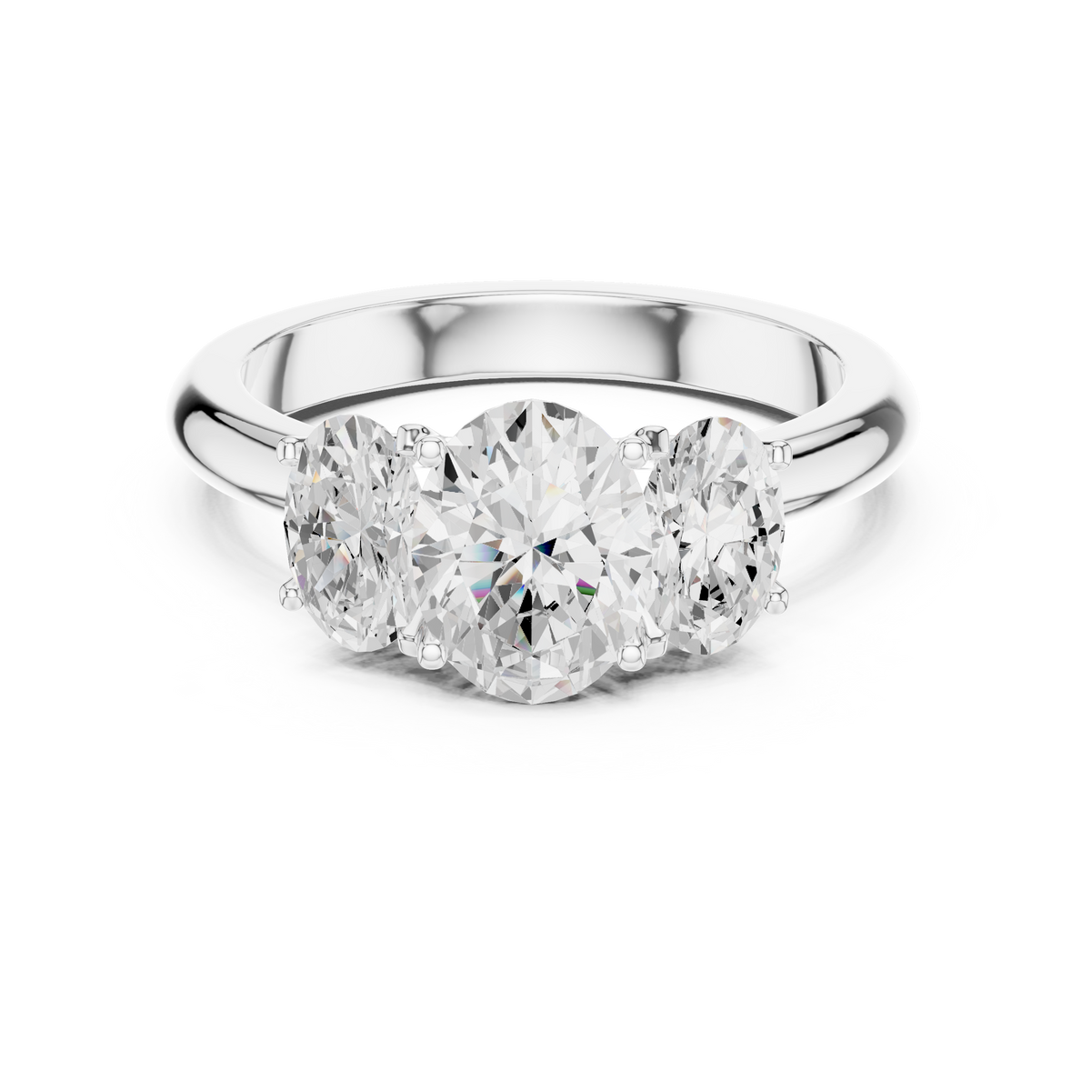 3 Stone Oval Ring