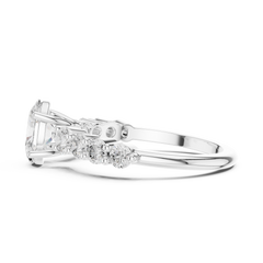 Oval-Cut Lab-grown Diamond Ring with Round Side Stones Oval-Cut Lab-grown Diamond Ring with Round Side Stones