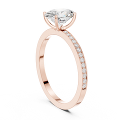 The Oval Classic Pave Solitaire Lab Diamond Band The Oval Classic Pave Solitaire Lab Diamond Band