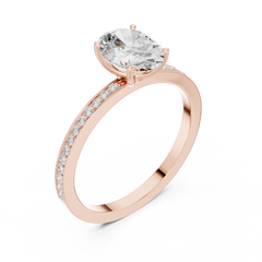 The Oval Classic Pave Solitaire Lab Diamond Band The Oval Classic Pave Solitaire Lab Diamond Band