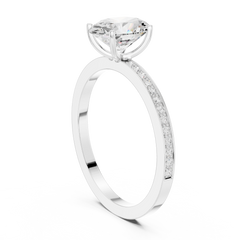 The Oval Classic Pave Solitaire Lab Diamond Band The Oval Classic Pave Solitaire Lab Diamond Band