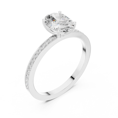 The Oval Classic Pave Solitaire Lab Diamond Band The Oval Classic Pave Solitaire Lab Diamond Band