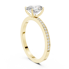 The Oval Classic Pave Solitaire Lab Diamond Band The Oval Classic Pave Solitaire Lab Diamond Band