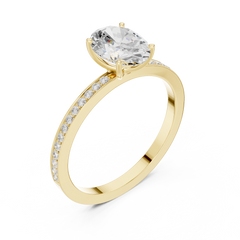 The Oval Classic Pave Solitaire Lab Diamond Band The Oval Classic Pave Solitaire Lab Diamond Band