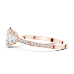 The Oval Classic Pave Solitaire Lab Diamond Band The Oval Classic Pave Solitaire Lab Diamond Band