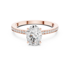 The Oval Classic Pave Solitaire Lab Diamond Band The Oval Classic Pave Solitaire Lab Diamond Band