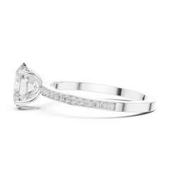 The Oval Classic Pave Solitaire Lab Diamond Band The Oval Classic Pave Solitaire Lab Diamond Band