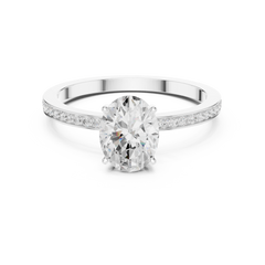 The Oval Classic Pave Solitaire Lab Diamond Band The Oval Classic Pave Solitaire Lab Diamond Band