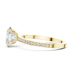 The Oval Classic Pave Solitaire Lab Diamond Band The Oval Classic Pave Solitaire Lab Diamond Band