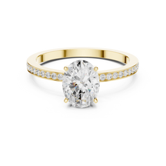 The Oval Classic Pave Solitaire Lab Diamond Band The Oval Classic Pave Solitaire Lab Diamond Band