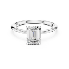 Emerald Solitaire Lab-Diamond ring Emerald Solitaire Lab-Diamond ring