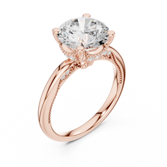 Floral Hidden Halo Ring Floral Hidden Halo Ring